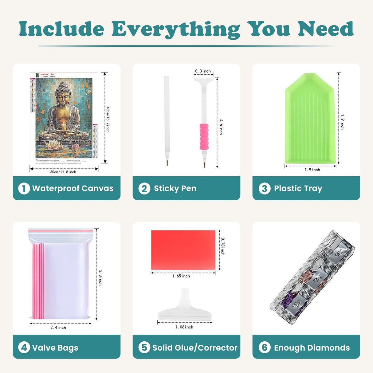 SENQAO Buddha Diamond Art Kits for Adults, DIY 5D Lotus Diamond Painting Kits for Beginners, Round Full Drill Diamond Dots Paintings, Diamonds Pictures Gem Art for Adults Crafts Home Decor 12x16inch SENQAO