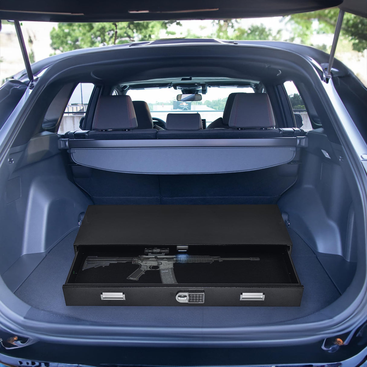 Pochar Under Bed Gun Safe Drawer for AR Rifle - Long Storage Case for Car Trunk Gun Storage - Rifle Safes for Home Rifle and Pistols, Horizontal and Vertical Gun Safe POCHAR