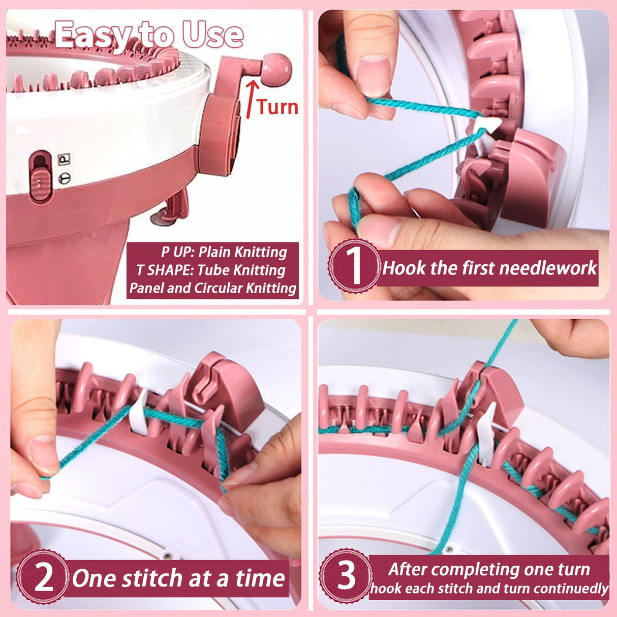 Sentro Knitting Machine 48 Needles Smart Crochet Knitting Machine with Row Counter for Adults and Beginners, Automatic Circular Weaving Knitting Loom Machine Kit for Hat,Socks,Scarves,Gloves Cyandream
