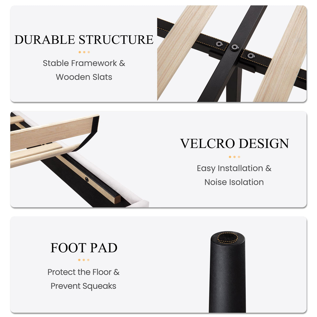 SHA CERLIN Queen Size Velvet Bed Frame with Vertical Channel Tufted Wingback Headboard, Upholstered Platform Bed with Wood Slats, No Box Spring Needed, Easy Assembly, White SHA CERLIN