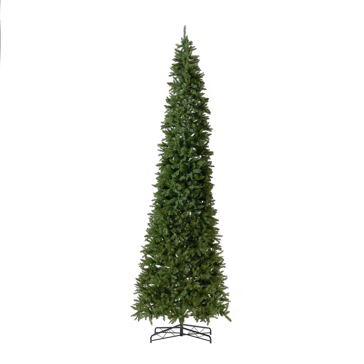 13ft. Artificial Slim Green Mountain Pine Christmas Tree with 1360 Warm White LED Lights and 3924 Bendable Branches Nearly Natural