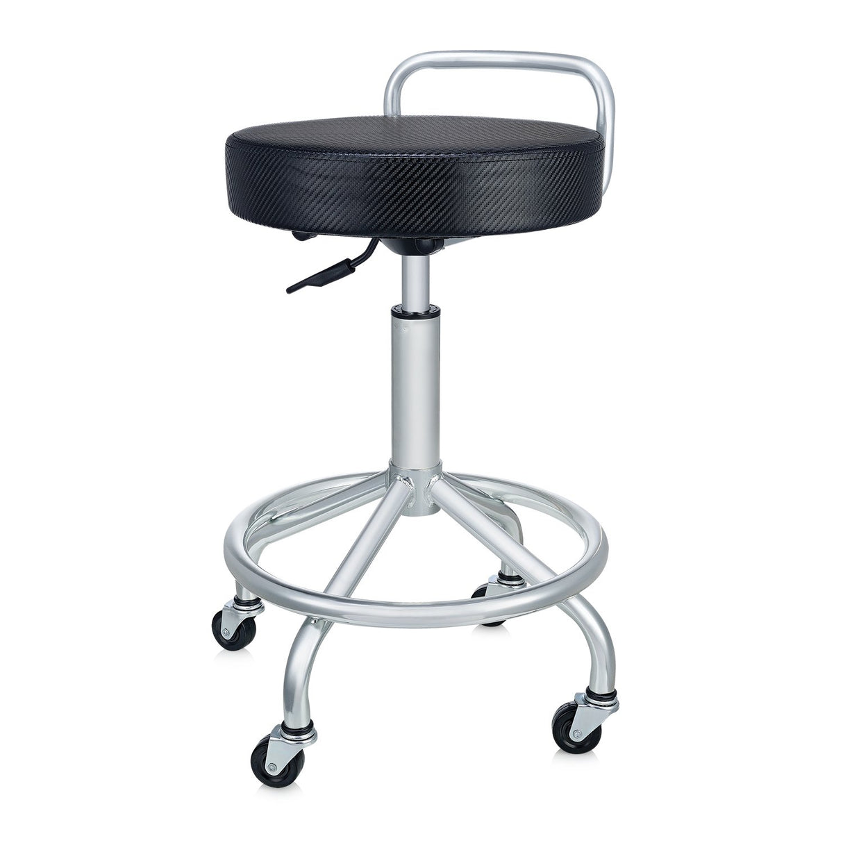 Seville Classics Modern Ergonomic Pneumatic Height Adjustable 360-Degree Swivel Stool Chair, for Drafting, Office, Home, Garage, Work Desk, Black, Seville Classics