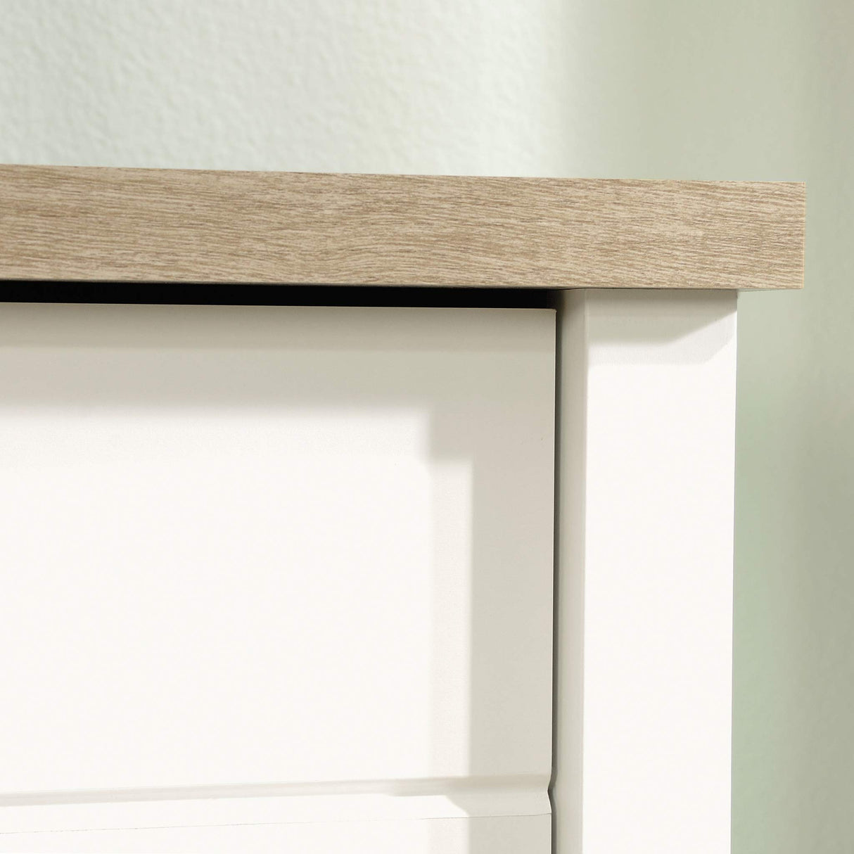 Sauder Cottage Road Dresser, L: 56.77" x W: 19.29" x H: 35.35", Soft White finish Sauder