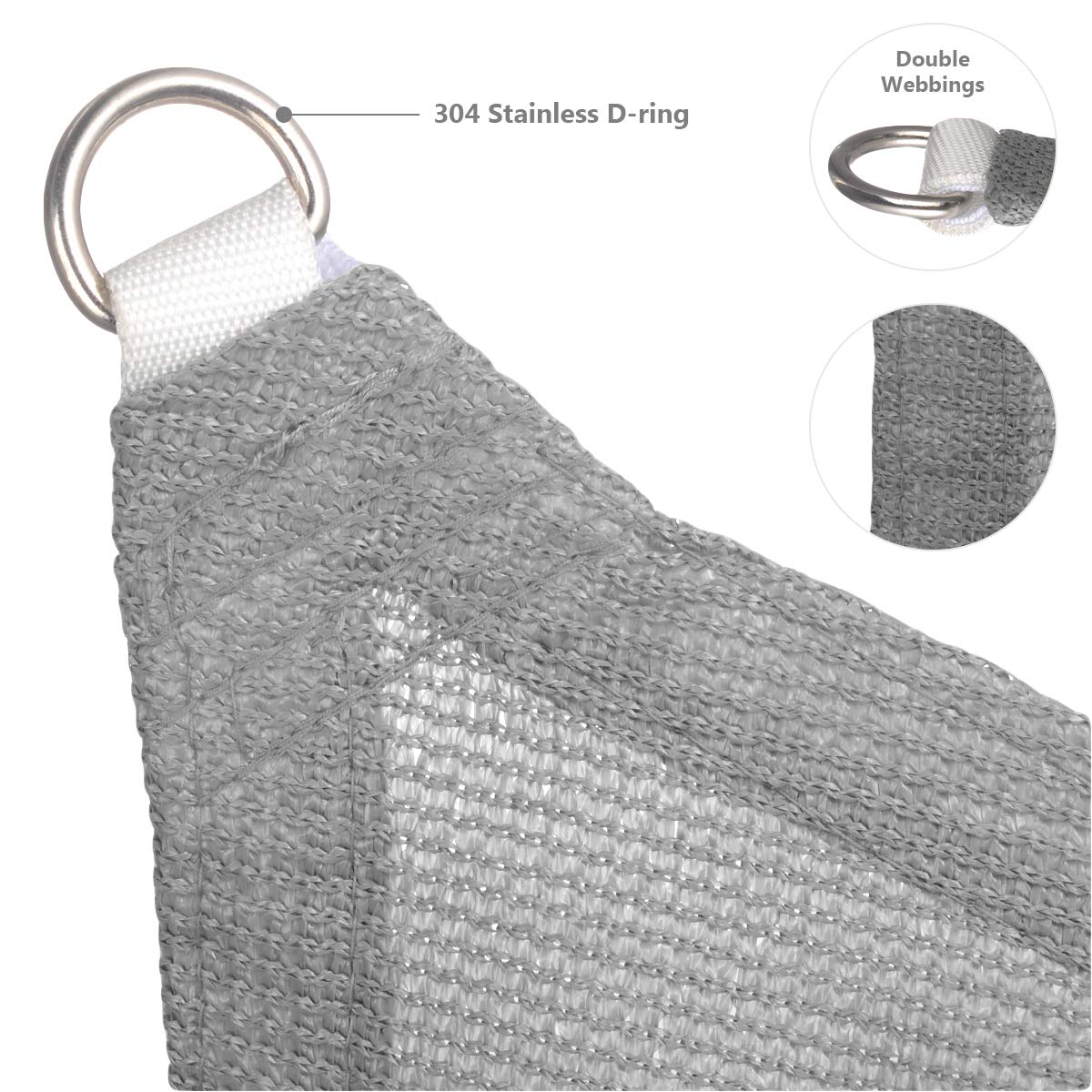 Eden's Decor 5' x 15' Grey Sun Shade Sail Outdoor Canopy Rectangular Awning Fabric Cloth Screen for Patio Garden Backyard Pergola Custom Size Eden's Decor