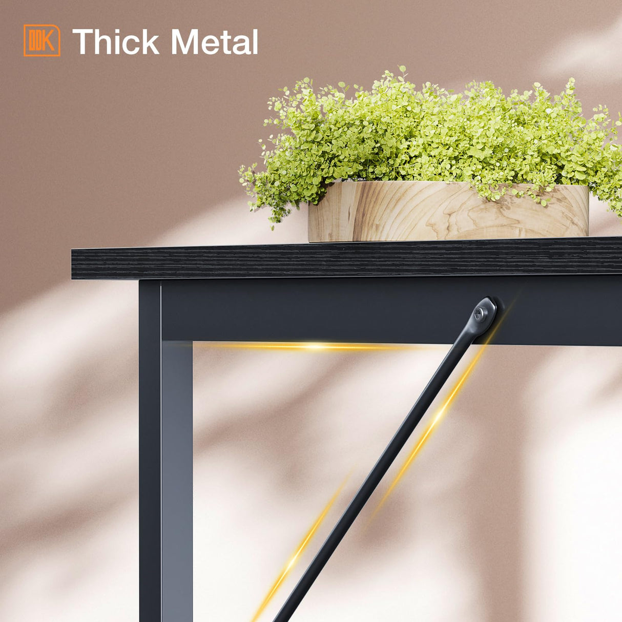 ODK Computer Desk Large Office Desk, 55 Inch Gaming Desk with Storage, Modern PC Desk Work Table with Headphone Hook for Home Office, Black ODK