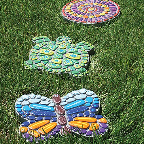 MindWare Paint Your Own Stepping Stone Butterfly, Rock Painting Kit, Stepping Stones Crafts for Kids Ages 8 & up MindWare