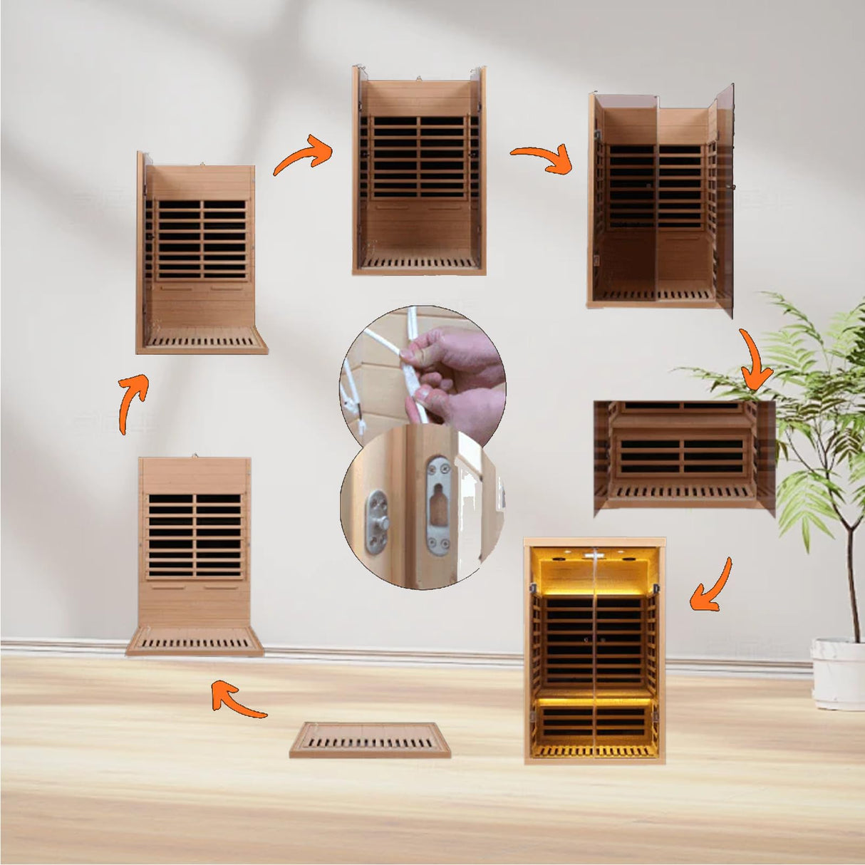 KUNSANA Hemlock 2 Person Low EMF Far Infrared Sauna, Home Indoor Sauna, Luxury Tempered Glass Doors, 1780w, App & LCD Panel Control, Bluetooth Speakers, Chromotherapy Lights, Reading Lights KUNSANA