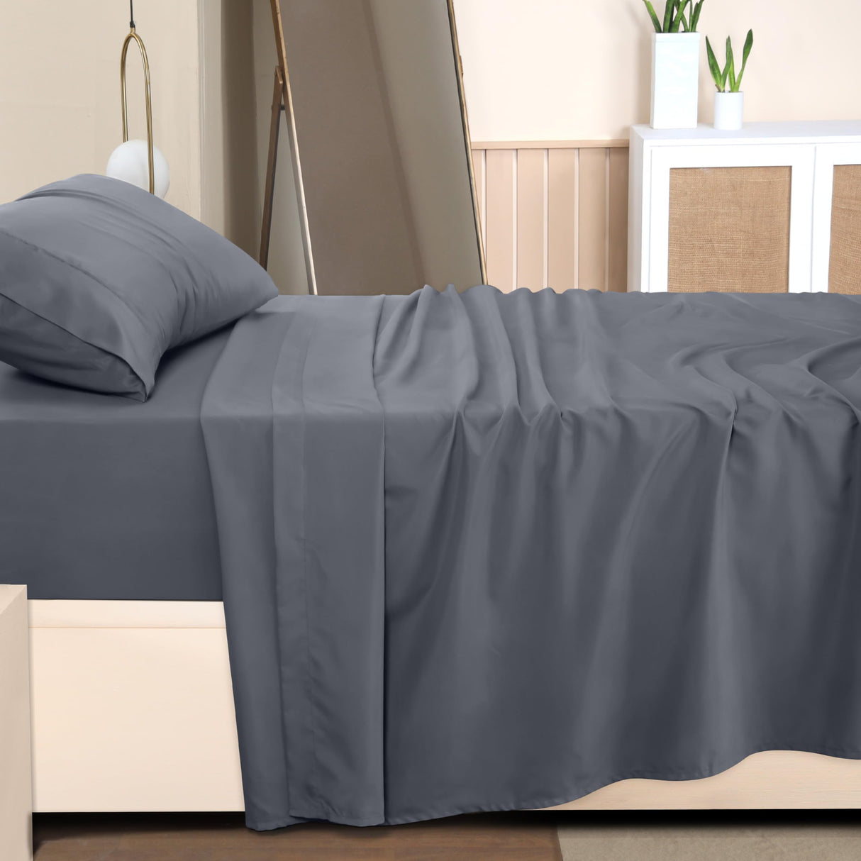 Utopia Bedding Twin Sheet Set – 3 Piece Bed Sheets for Twin Size Bed, Soft and Breathable Microfiber, Includes 1 Fitted Sheet, 1 Flat Sheet and 1 Pillowcase (Grey) Utopia Bedding