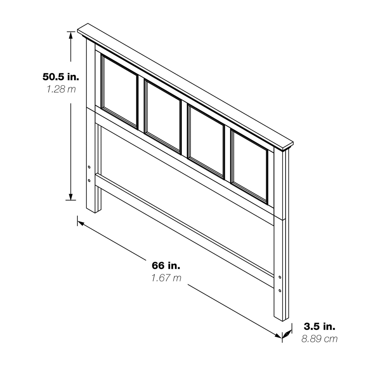 OSP Home Furnishings Farmhouse Basics Queen Headboard Only, Rustic White Finish OSP Home Furnishings