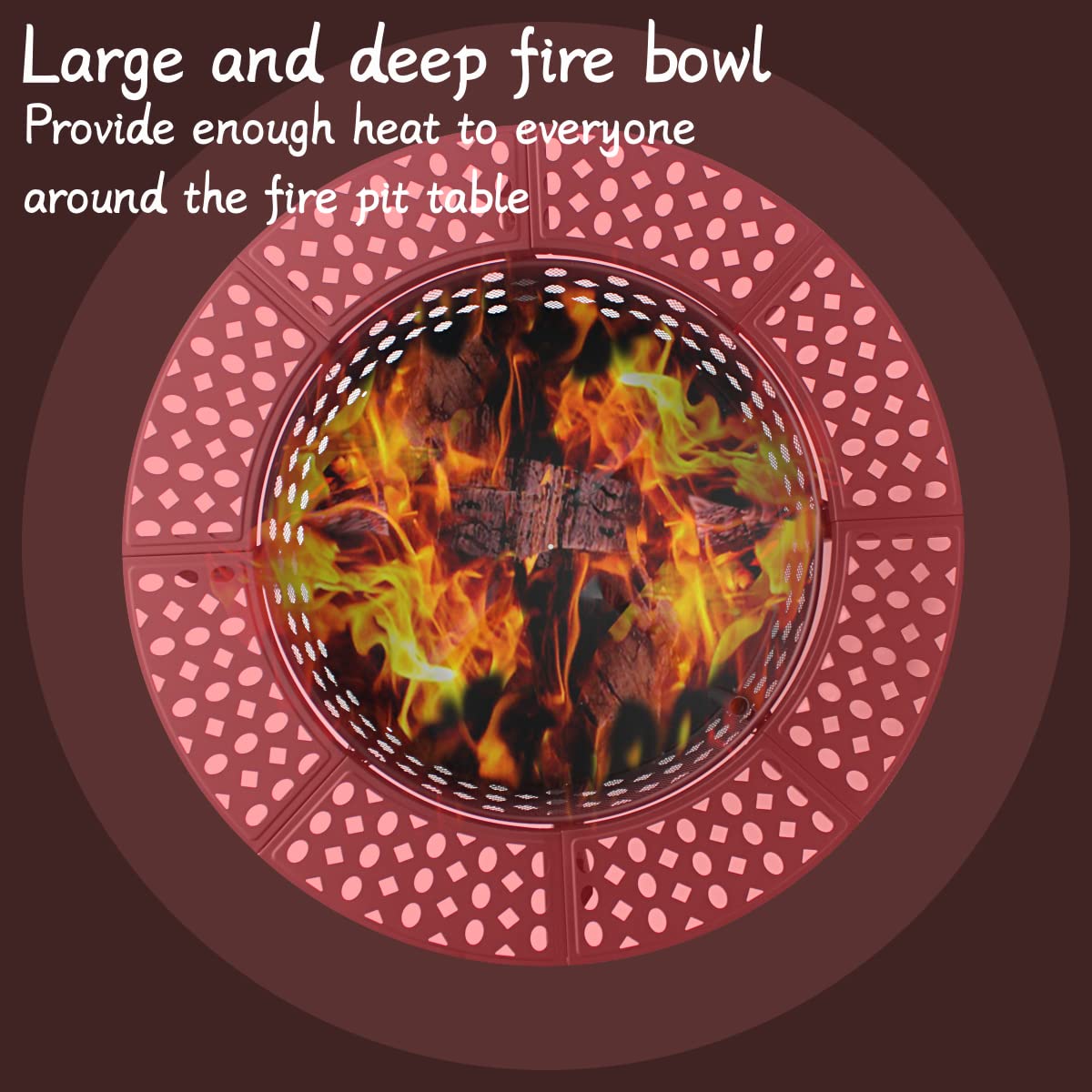 OutVue 36 Inch Fire Pit with 2 Grills, Wood Burning Fire Pits for Outside with Lid, Poker and Round Waterproof Cover, BBQ& Outdoor Firepit & Round Metal Table 3 in 1 for Patio, Picnic, Party OutVue