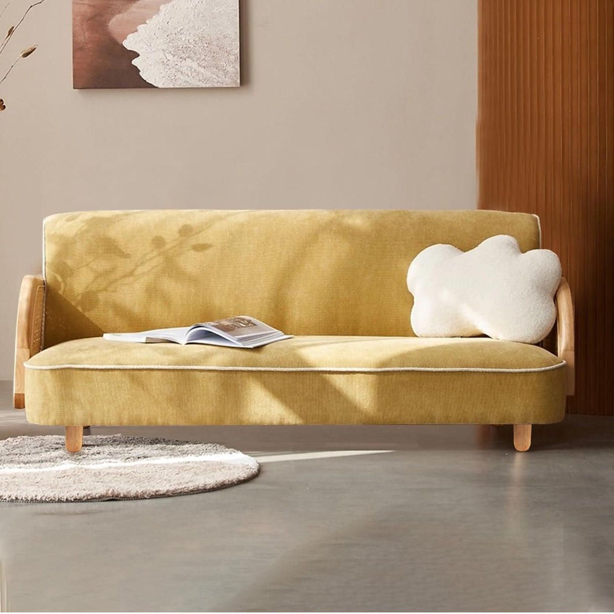 3 Inches Round Solid Wood Furniture Legs Set of 4 - Wooden Replacement Feet for Couch -Sofa Couch Chair Ottoman Bench Armchair Dresser Table Risers Parts Loveseat Coffee Table Cabinet WoodArtSupply