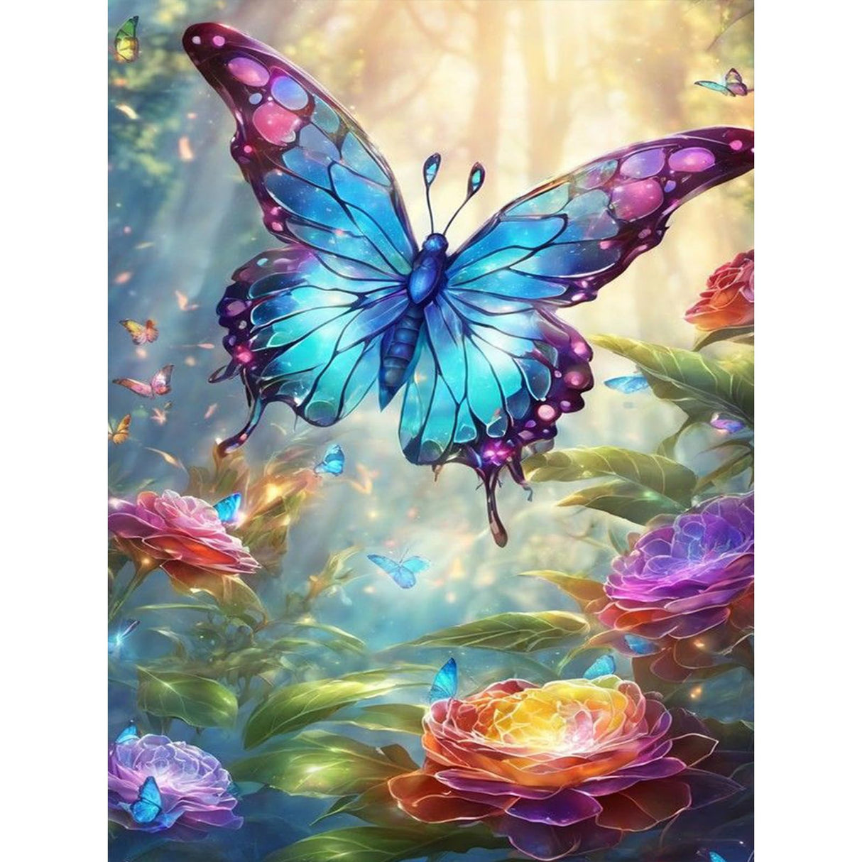 Camocin Diamond Art Kits for Adults Butterfly, 5D Flowers Diamond Painting Kits for Adults Beginners, DIY Butterfly Full Round Dots Drill Gem Art Kit for Gift Home Wall Decor 12 x 16 Inch Camocin