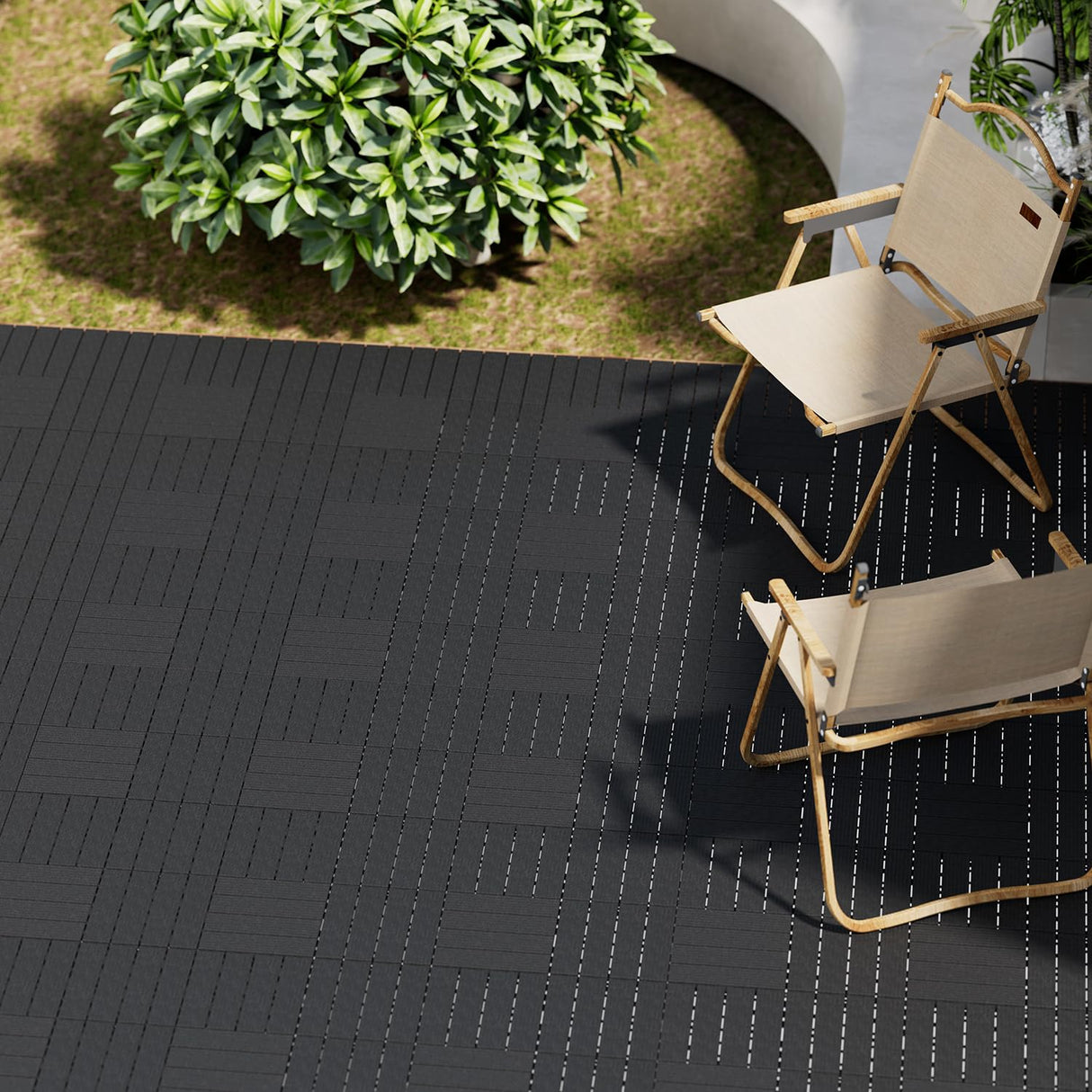 GOOFCXO 44 PCS Interlocking Deck Tiles, 12"x12" Plastic Outdoor Patio Flooring Boards 44 Sq.Ft. All Weather Use Patio Floor Decking Tiles Waterproof Non-Slip for Pool Porch Balcony Backyard GOOFCXO