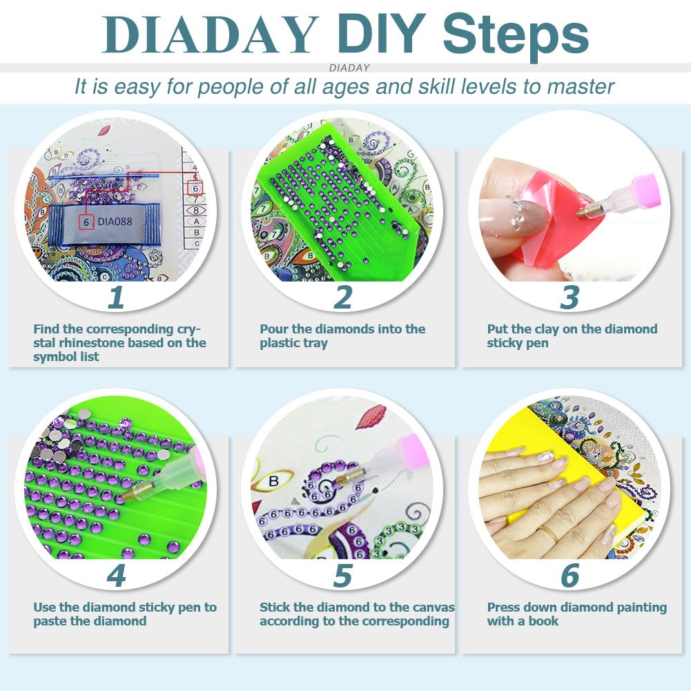 DIADAY Sea Turtle Special Shape Diamond Art Kits for Adults, 5D Turtle Diamond Painting Kits, DIY Crystal Rhinestones Diamond Art Crafts for Adult, Home Wall Decor Gift 12 X 12inch DIADAY