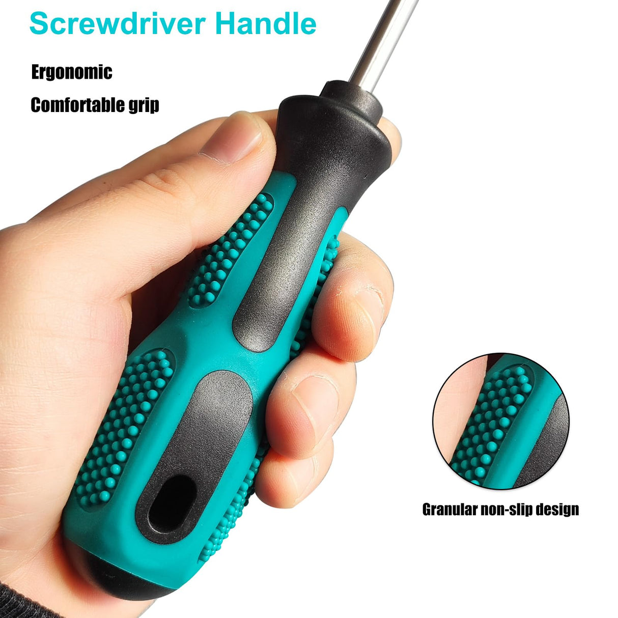 Tcwous Magnetic Screwdriver Set, 6-Piece Screw Driver Kit with 3 Phillips and 3 Flat, Professional Non-Slip Cushion Grip Nut Driver Repair Tool Set. Stocking Stuffers for Men Gifts Tcwous