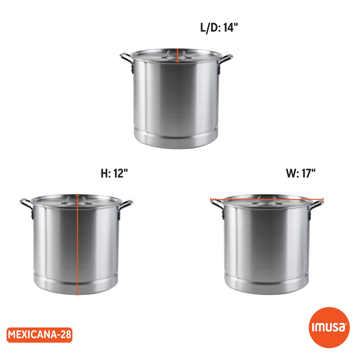 IMUSA USA 28Qt Aluminum Steamer with Lid, 28-Quart, Silver Imusa