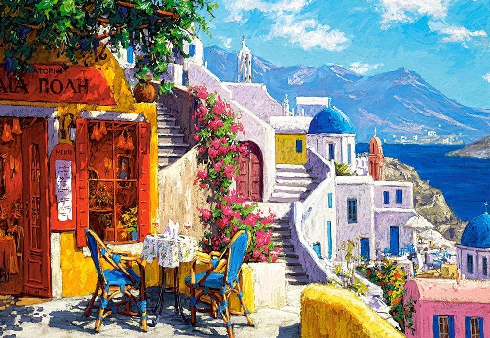CASTORLAND 1000 Piece Jigsaw Puzzles, Afternoon on The Aegean Sea, Santorini, Greece, Summer Holiday, Adult Puzzle, Castorland C-104130-2 Castorland