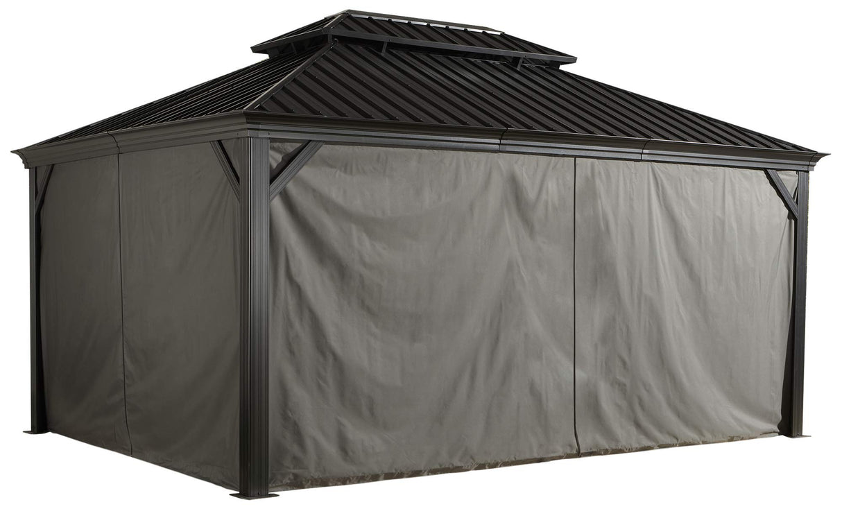 Sojag Accessories Set of 4 12' x 14' Curtains for Monaco/Messina/Mykonos Outdoor Gazebo Models, Grey Sojag