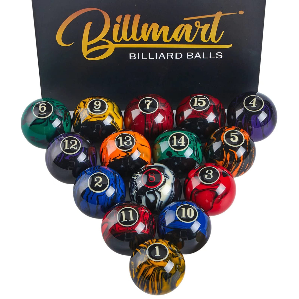 Billmart Premium Billiard Balls Pool Table Accessories 2-1/4" Regulation Size 16 Pool Balls Billiard Set Billmart