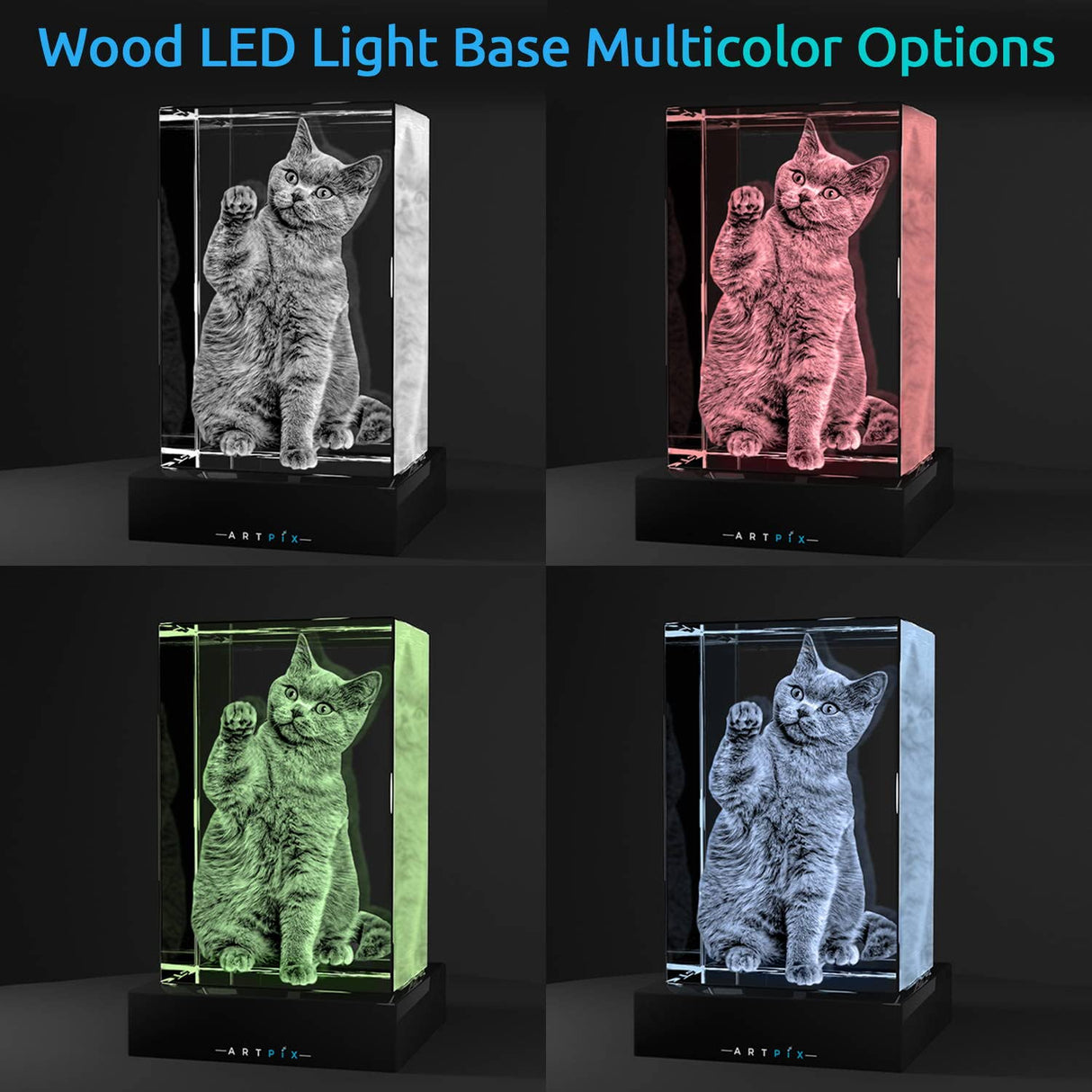 ArtPix 3D Crystal Photo, Christmas Customized Gifts for Women, Her, Wife, Men, Mom, Great Xmas Personalized Gift With Your Own Photo, Custom 3D Picture Rectangle, Couples Gifts ArtPix 3D