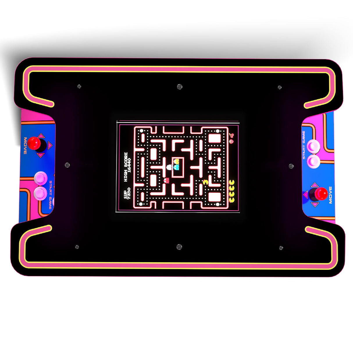 Arcade1Up Ms. PAC-MAN Head-to-Head Arcade Table with 12 Games, Multiplayer Control Panel, and 17-Inch Color LCD Screen, Black Series Edition ARCADE1UP