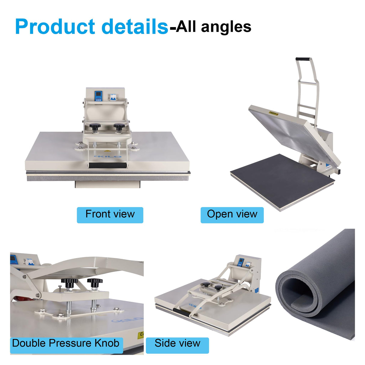 ZJBFXY88 24x32 Large Format Manual Heat Press Machine, Single Platen, Double Pressure Rods, 110V, 4500W (No Plug) (Grey, 24 x 32'' (60 x 80cm)) ZJBFXY88