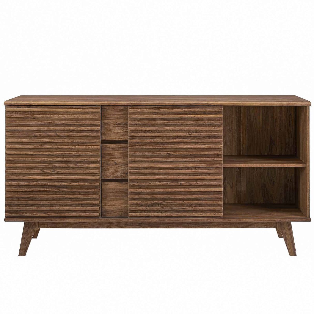 Modway Render 63" Mid-Century Modern Sideboard Buffet Table or TV Stand in Walnut Modway