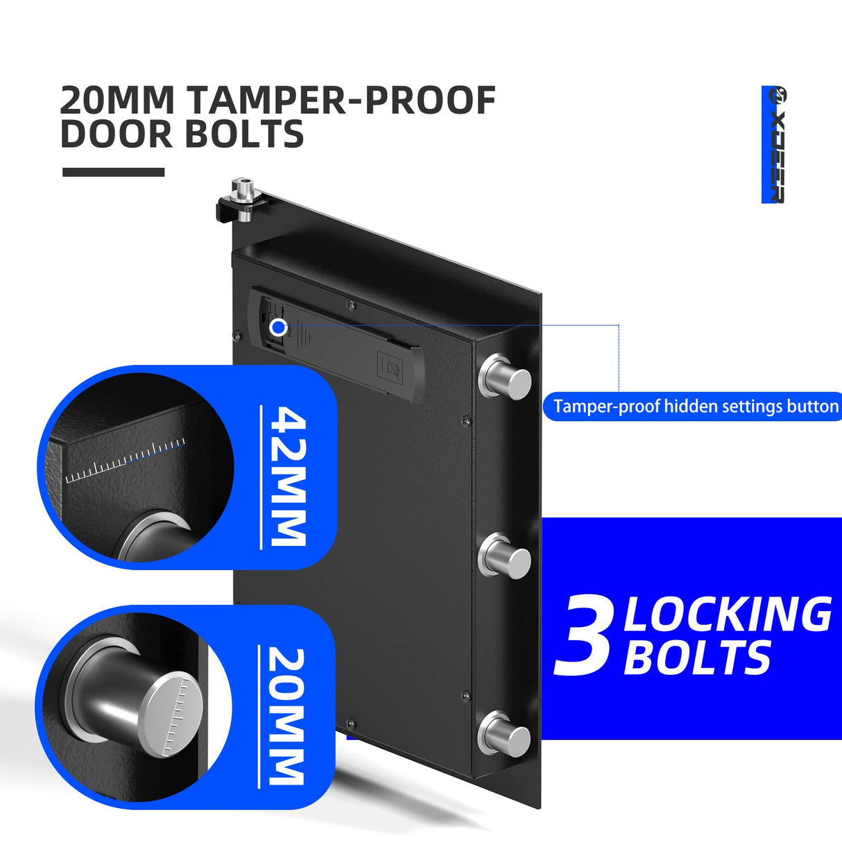 XDeer Biometric Safe Box, Quick-Access Security Safe Box with Upgraded Fingerprint, Steel Handgun Safe Lock Box for Kid/Home/Office (1.69 Cubic Feet) XDeer