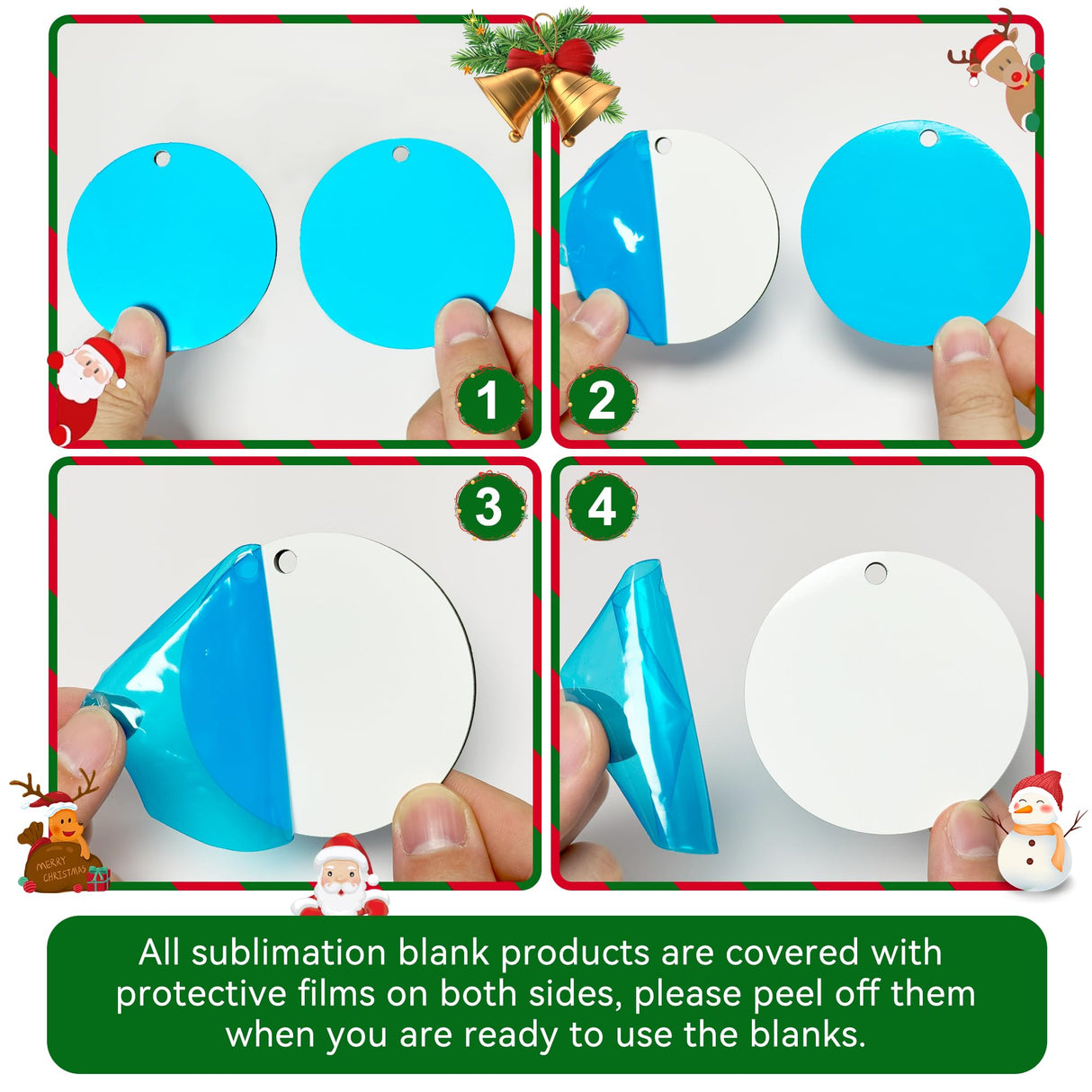 Morledoa Sublimation Ornament Blanks, 30Pcs Sublimation Blanks Bulk, Sublimation Blanks for Christmas Tree Décor, DIY Christmas Ornaments for Crafts (2.76 inches) Morledoa