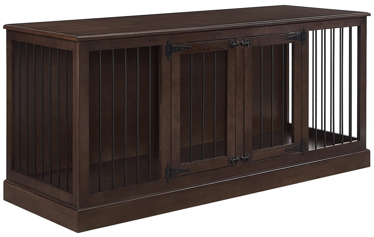 Crosley Furniture Winslow Medium Credenza Dog Crate Kennel for Pets, Dark Brown Crosley Furniture