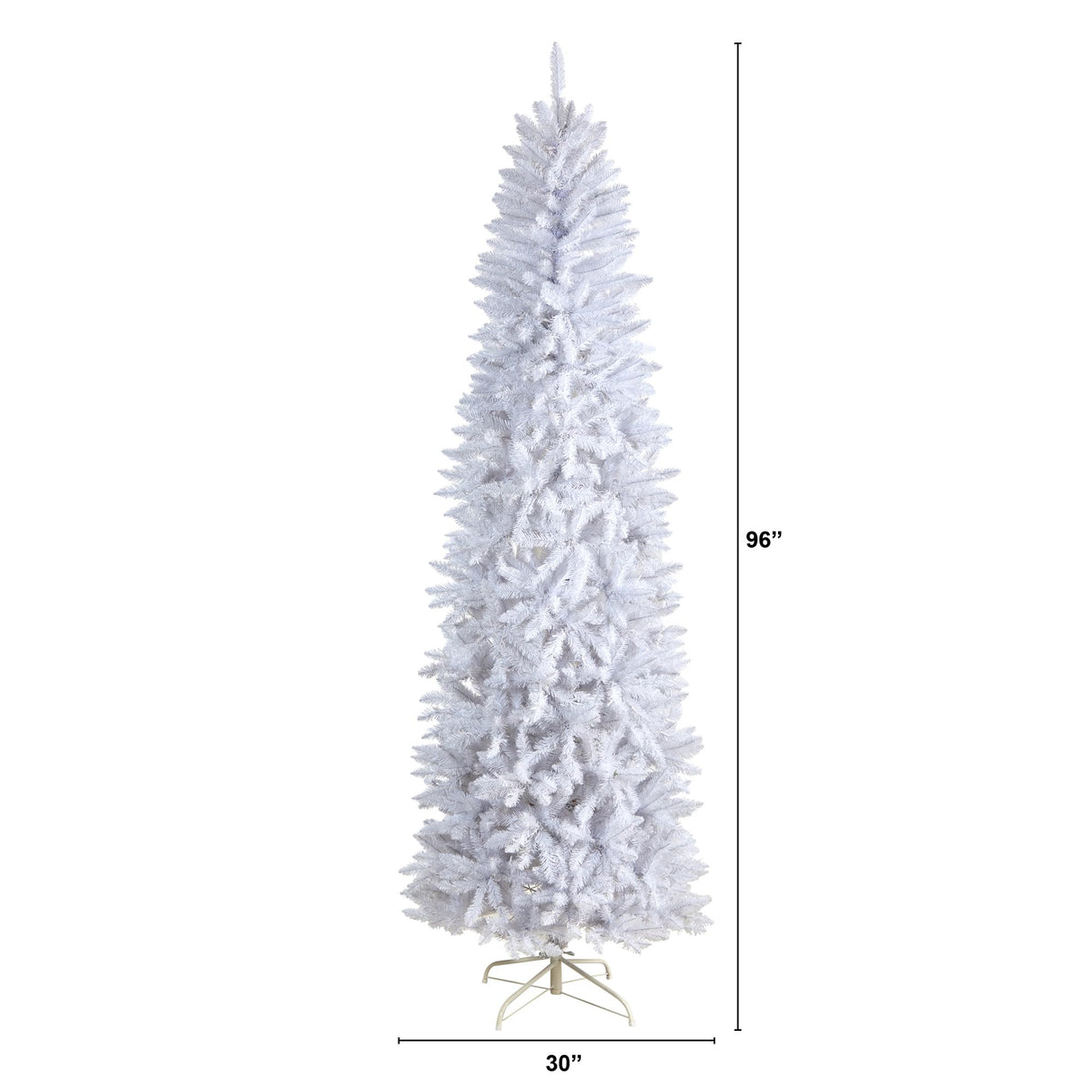Nearly Natural 8ft. Slim White Artificial Christmas Tree with 1348 Bendable Branches Nearly Natural