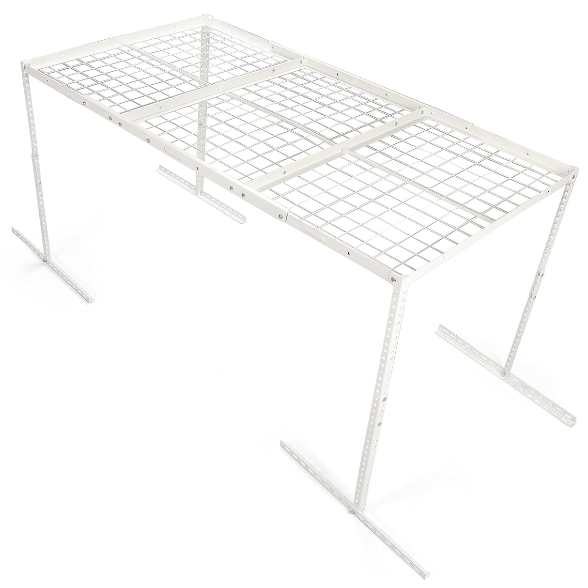 Kojem 3x6 Overhead Garage Storage Rack Adjustable Ceiling Garage Organization Shelf Ceiling Mounted Storage Racks White Kojem