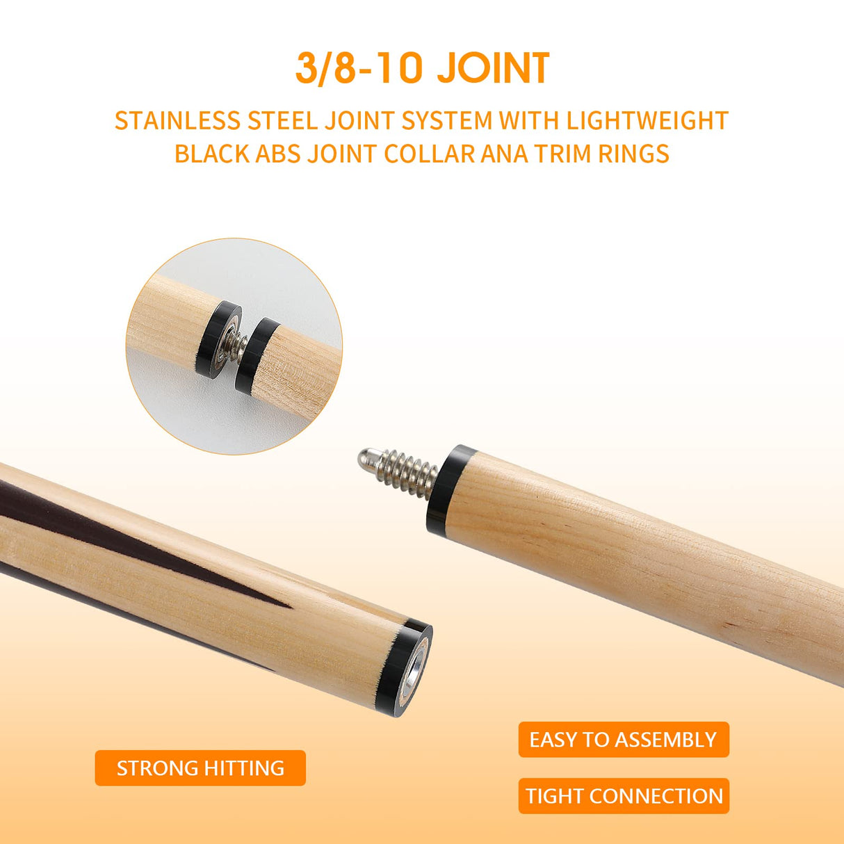 HMQQ Pool Cue Stick/Billairds cue Stick Pool Stick 58" Set of 2/Set of 4 /Set of 4 20OZ, 48" Set of 2/ Set of 4, with Different Weight/Size/Quantity (58" Set of 2) HMQQ