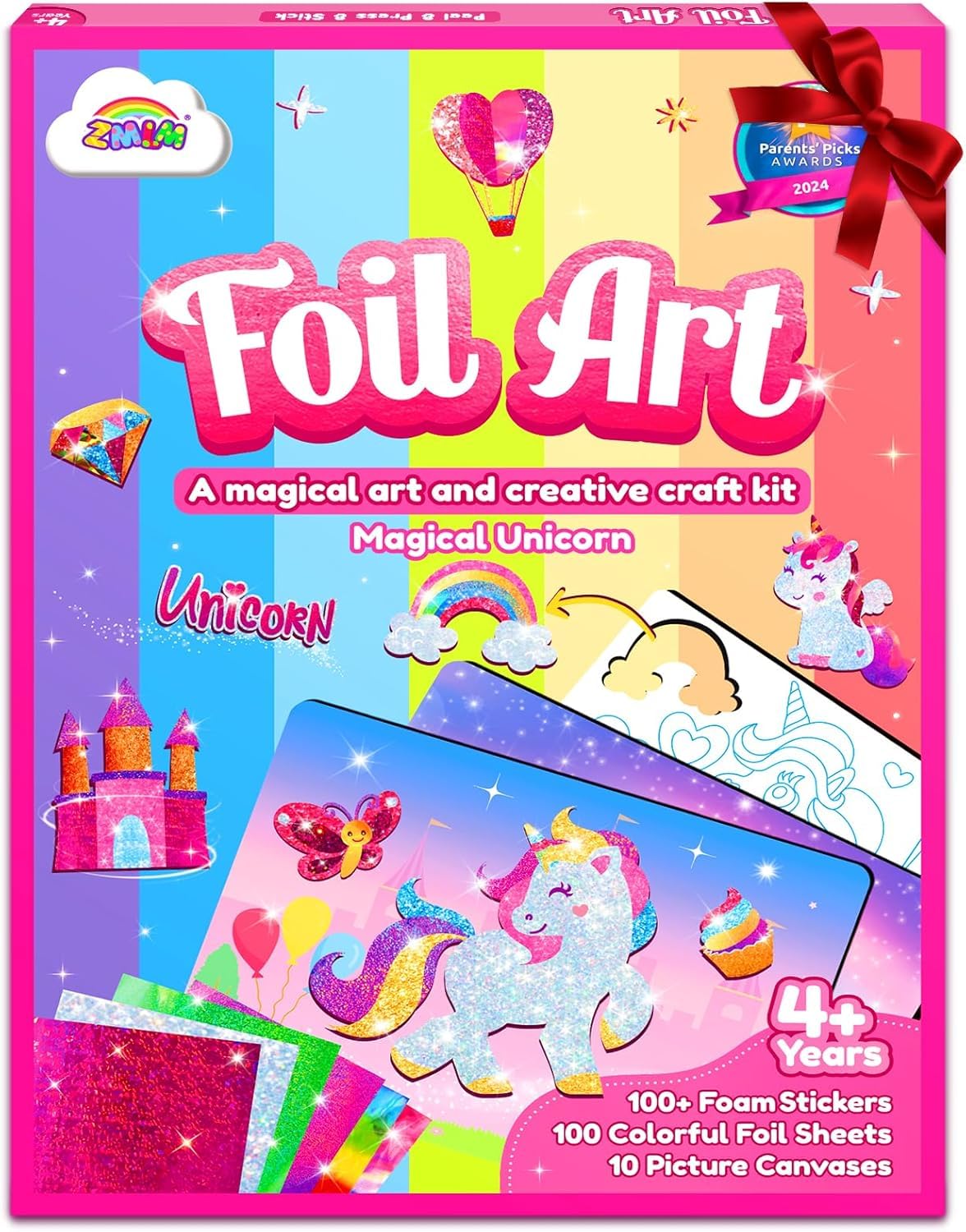 ZMLM Foil Art Kit for Kids - Arts Crafts Fun Mess Free Activity, Gifts for Ages 4 5 6 7 8 9 Girls Boys, Crafts for Kids Creative Birthday Easter Basket Stuffers Gifts Toys (Unicorn) ZMLM