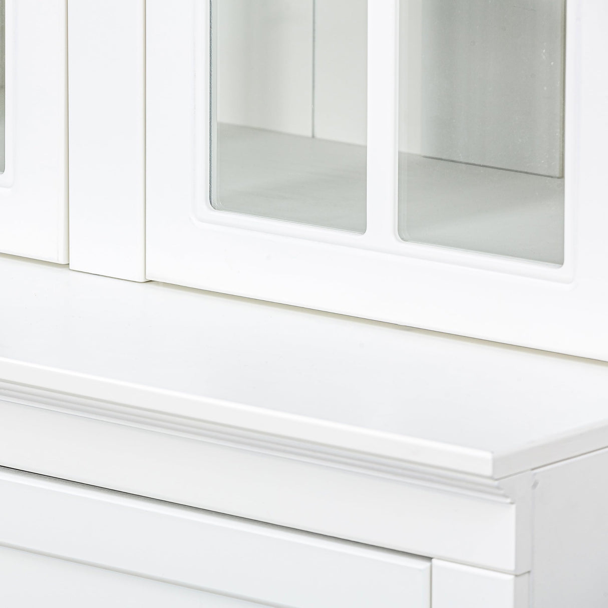 THINK 30 75.25'' Tall Display Cabinets,Cabinet with Two Triangle Sided Bookshelves, 92.9'' Wide Retro Style Wall Suit,for Hallways, Living Room, Office, Studio or Workspace, White THINK 30