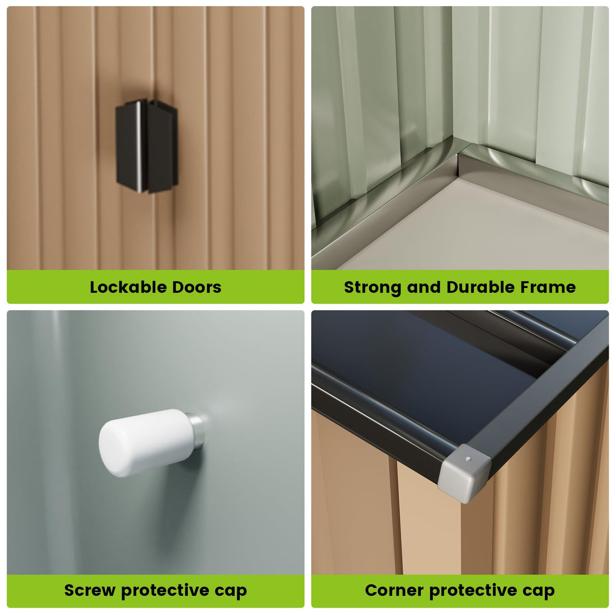 VerisShade Large Metal Storage Shed, 6 x 4 FT Outdoor Storage Shed, Metal Garden Tool Shed with Roof, Door & Lock, Waterproof and Anti-UV, for Patio Garden Yard, Brown VerisShade