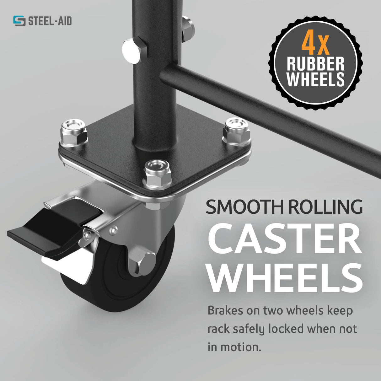 STEELAID Tire Storage Rack - Rolling Rack for Garage - Indoor/Outdoor Shelves 60 inch Organizer STEELAID