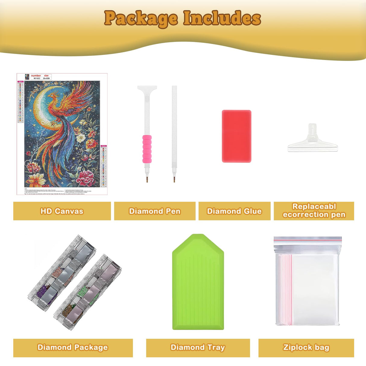 Genius maker Phoenix Diamond Painting Kits for Adults, 5D Moon Diamond Art Kits for Beginners DIY Full Drill Diamonds Painting Pictures, Diamond Gem Art Painting DIY Crafts Kit Decor 12x16inch Genius maker