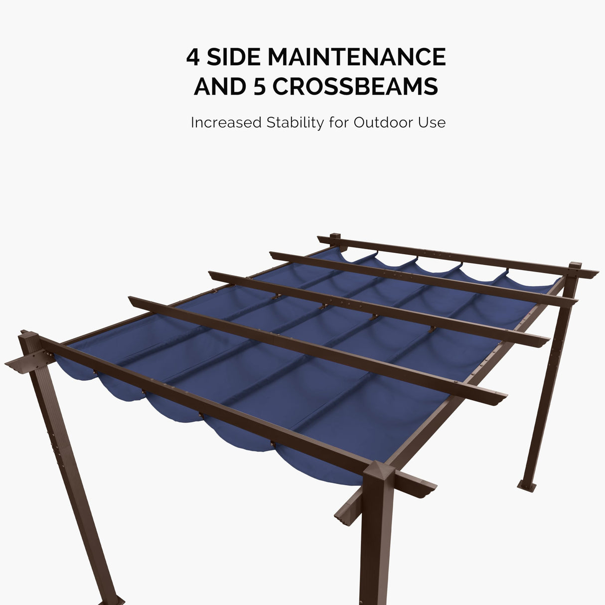 PURPLE LEAF Pergola 10' X 10' Outdoor Retractable Metal Pergola with Canopy Patio Pergola with Shade Cover for Garden Yard Pavilion Grill Modern Pergola for Beach Deck Gazebo, Navy Blue PURPLE LEAF