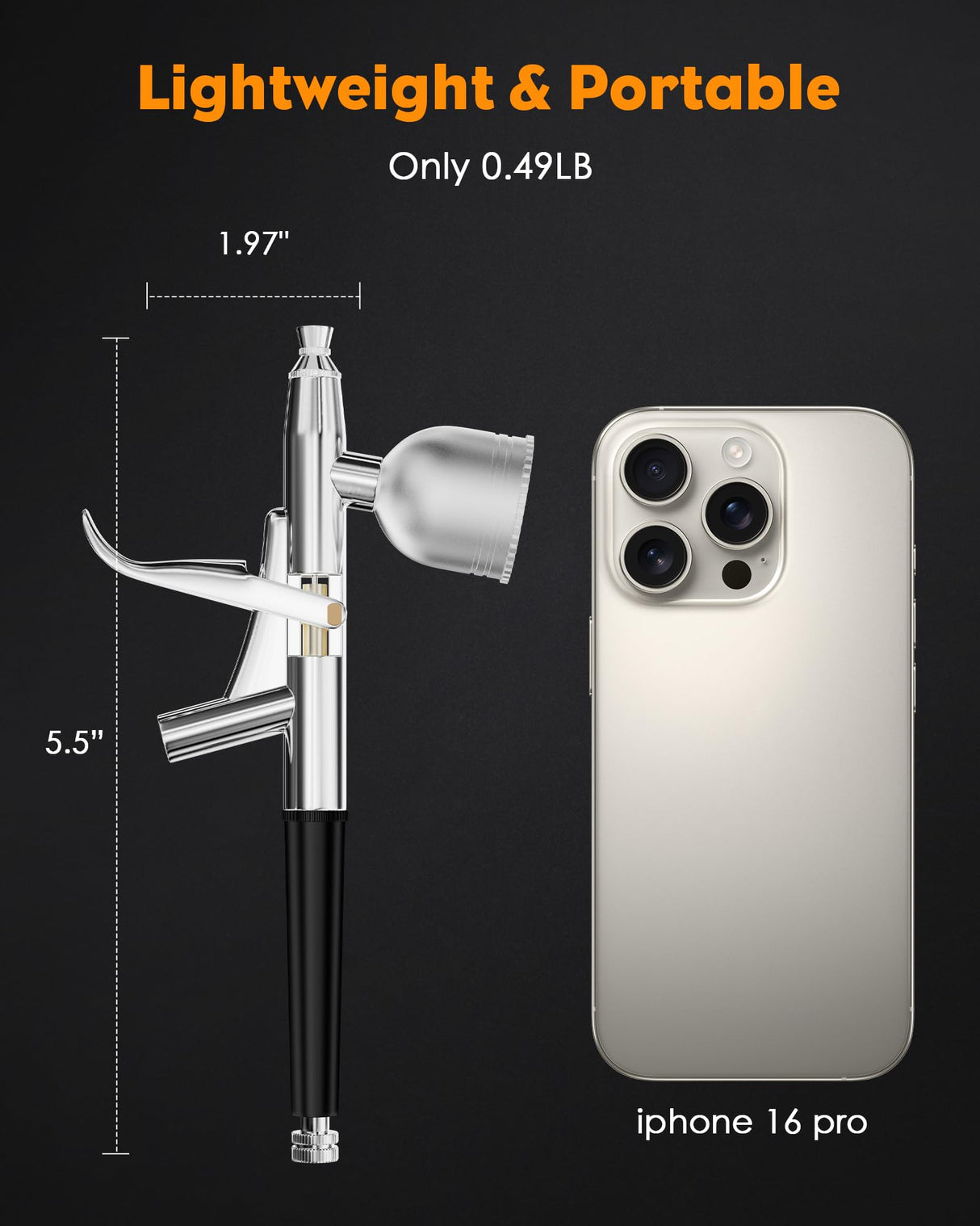 Airbrush Kit, Airbrush Gun Dual-Action Gravity with 0.2, 0.4 & 0.5mm Needle/Cleaning Sets, Air Brush with 2 1/3 oz Fluid Cup for Painting, Modeling, Cake Decor, Pastry, Makeup, Nail Art etc. Rexley