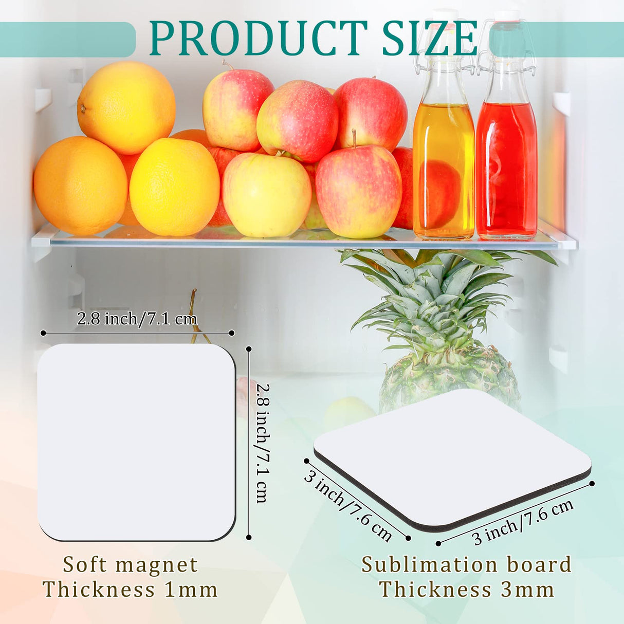 3 x 3 Inch Sublimation Blank Refrigerator Magnets Sublimation Square Fridge Magnets Sublimation Magnet Blanks MDF Sublimation Blanks DIY Decorative Magnets for Car Home Office Kitchen Wall (36) Flutesan