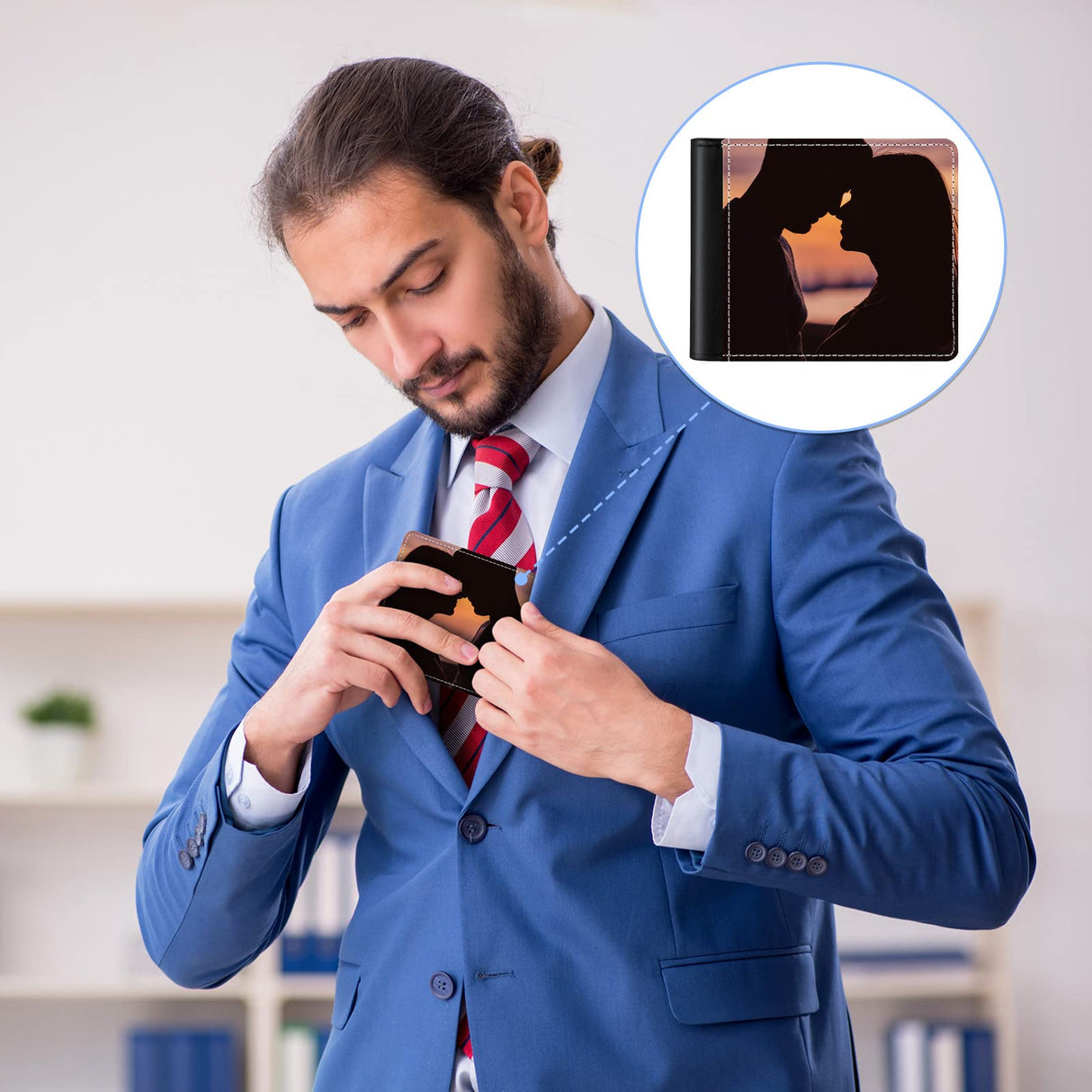 Sanwuta 10 Pieces Sublimation Wallets Blanks for Men Valentines Gifts Employee Appreciation Thank You Gifts Wallets Heat Transfer Sublimation Wallet Bulk for Father's Day Office Travel Supplies Sanwuta