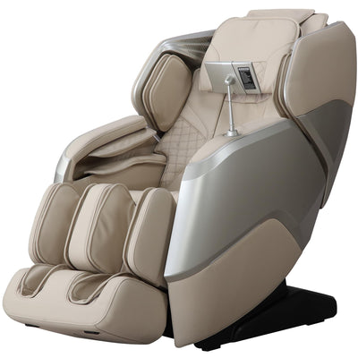 MeitFith 4D+2D Dual Mechanism Massage Chair Full Body, Zero Gravity Shiatsu SL Track Massage Chair with Heat, Calf Rollers, Bluetooth Speakers, AI Voice Control & Smart Body Scan, Beige