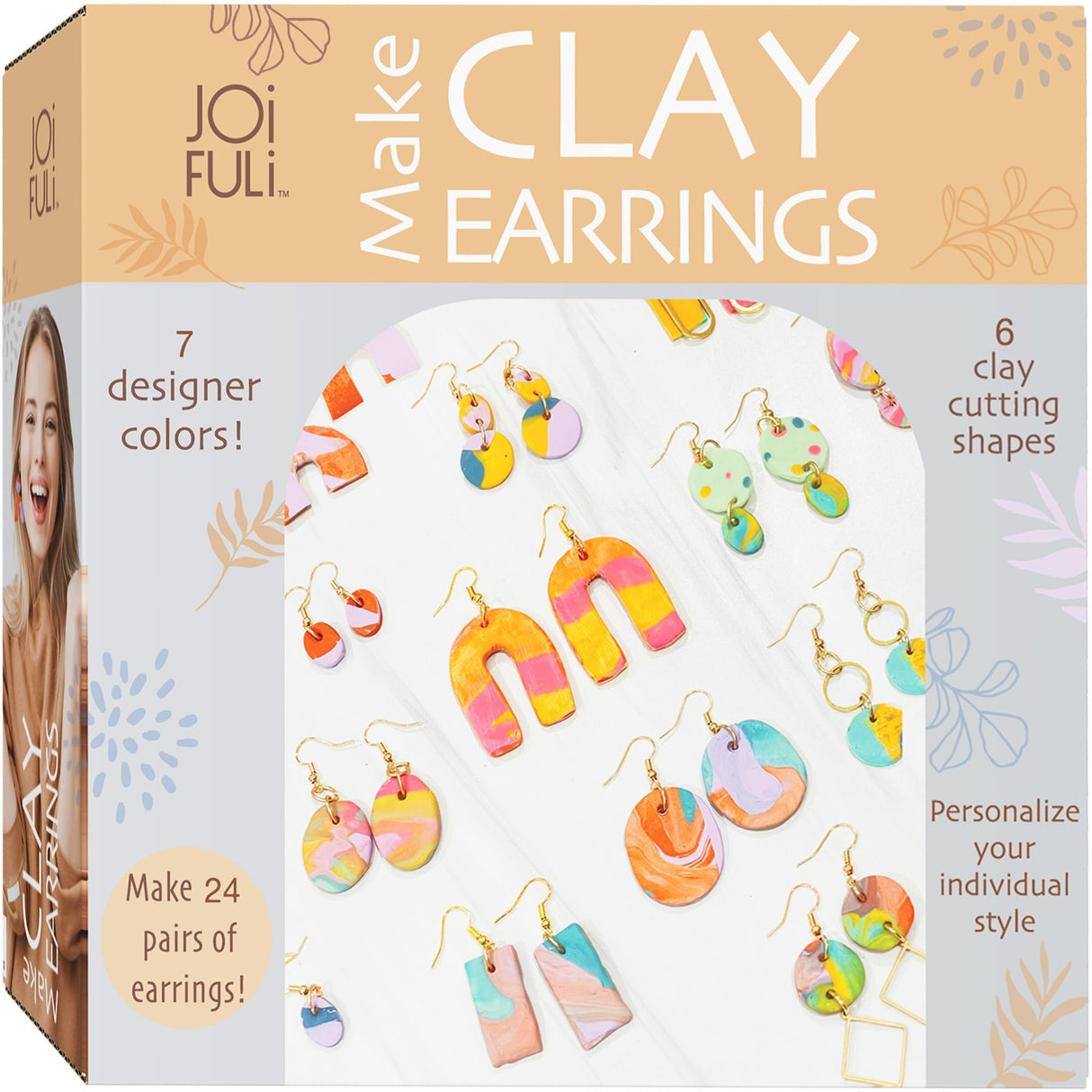 JOiFULi 132 Pc- Complete DIY Friendship Craft Set for Teens, Ages 12+ Aesthetic Polymer Clay Earring Jewelry Craft Making Set JOiFULi