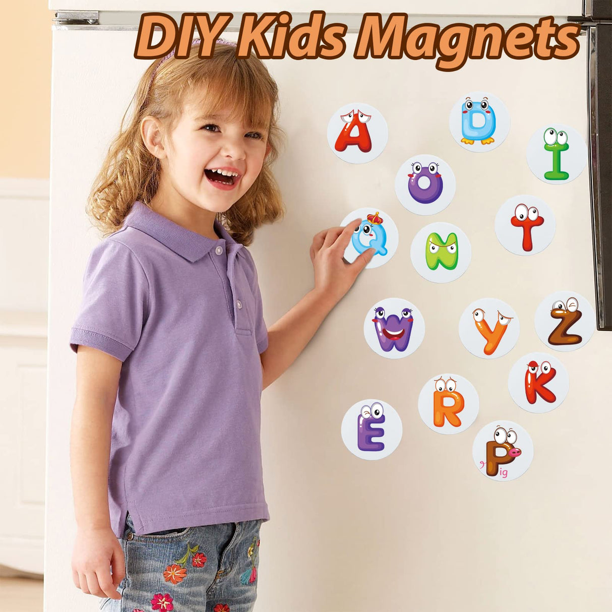 ZYNERY 34 PCS Sublimation Magnet Blanks, Sublimation Blank Fridge Magnets Printable Photos, Personalized Custom Magnets for Refrigerator Decoration, Kitchen, Office, Wall (Round Diam 5.5cm) ZYNERY