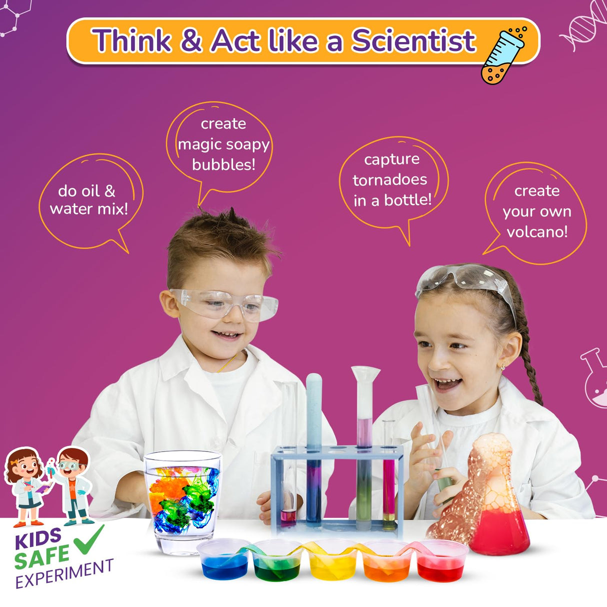 Smartivity Mega Science Kit 108 Mind-Blowing Chemistry Science Experiment Kit for Boys & Girls Age 6,8,10,12,14 Years Old Kids Safe & Non Toxic Chemistry Kit Stem Educational Toys Smartivity