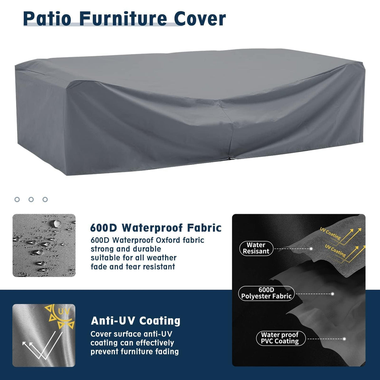 Amopatio Patio Furniture Sets, 7 Pieces Outdoor Rattan Sectional Sofa Set with Glass Table and Cushions, Wicker Patio Conversation Set for Outdoor Indoor Backyard Lawn Garden Porch (Grey) Amopatio