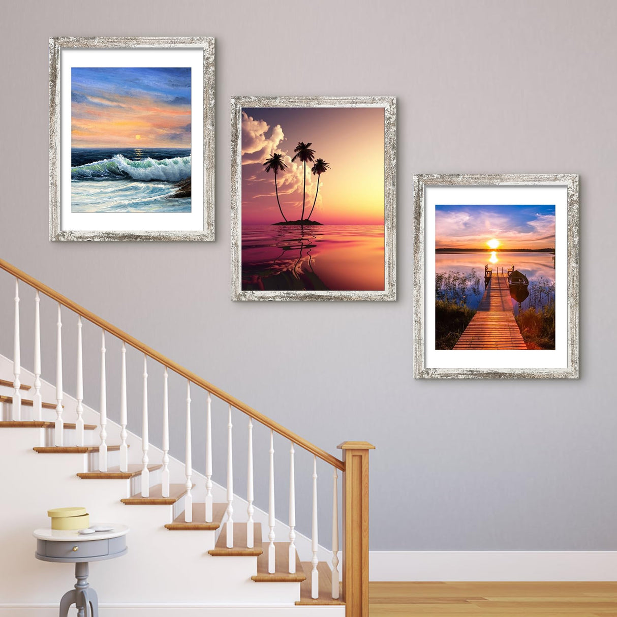 LUCKYLIFE 18x24 Frame in Distressed White, Gallery Frame for Wall Mounting, 2 Pack LUCKYLIFE