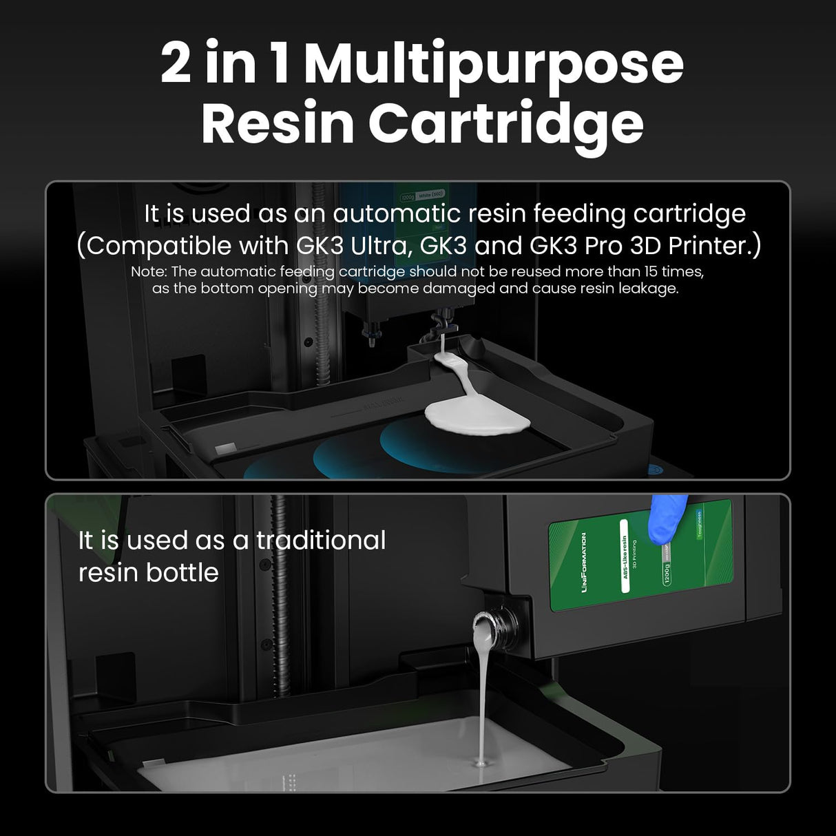 Boxed HD ABS-Like Resin Hard Tough 3D Printer Resin Photopolymer UV Curing 3D Resin Liquid with High Precision Suit for GK3 Ultra SLA/LCD/DLP Printing Functional Mechanical Print HD Light Gray 3.6KG Uniformation