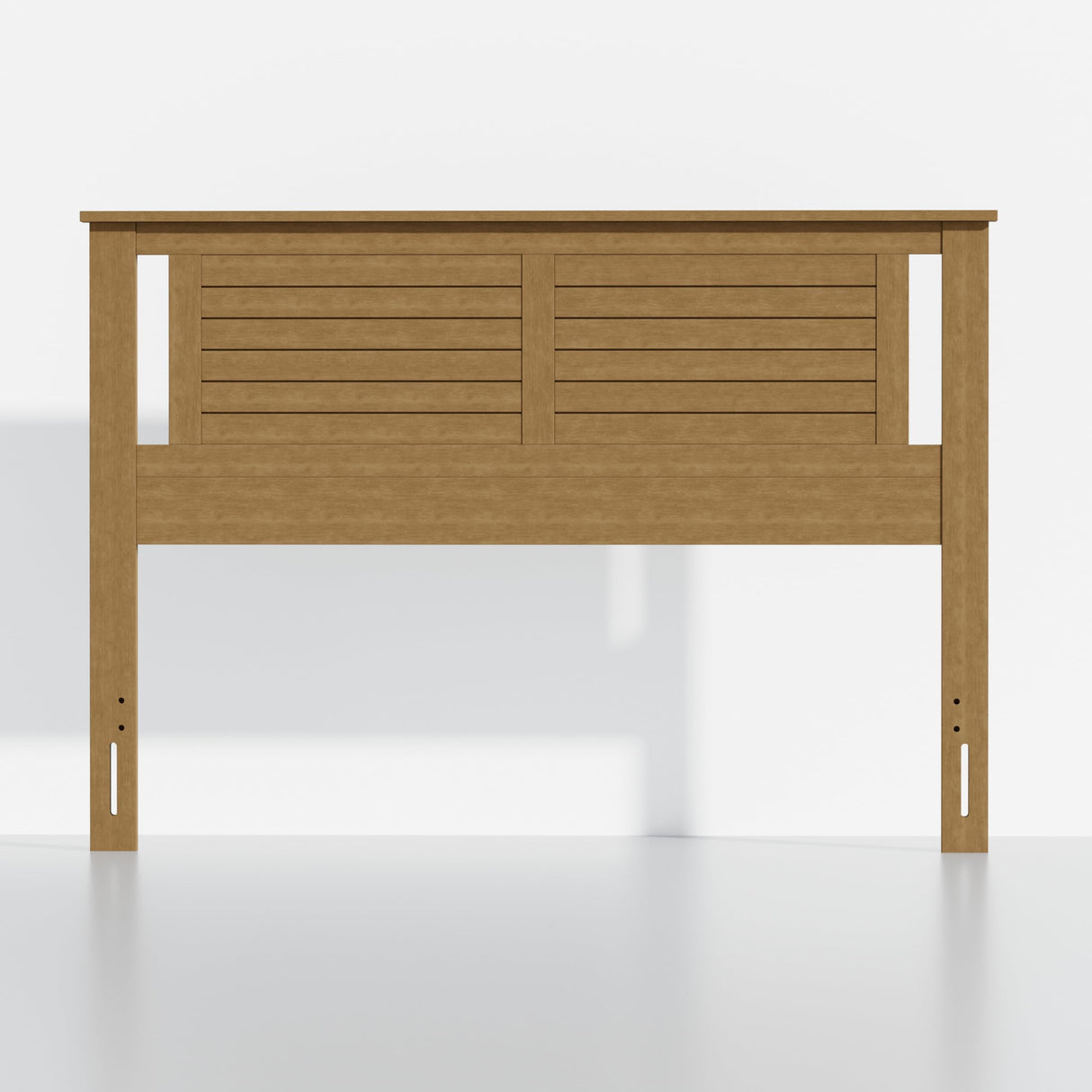 ComfIQ Serene Queen Size Wood Headboard Shiplap-Inspired Panel Design in a Stained Pine Finish ComfIQ